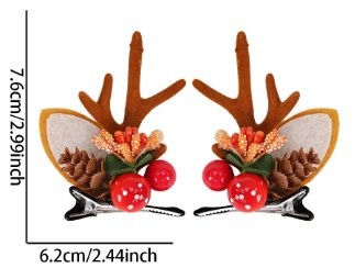 Pinecone Mushroom Brown Antler Hair Clip