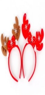 Plush Snowflake Bow Antler Head Bopper