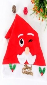 Pull Plush Embroidered Santa Glasses Hat (Adult Style) Santa Hat