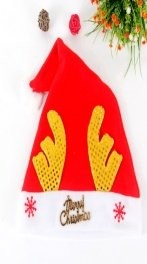 Pull Plush Sequin Antler Hat (Adult Style) Santa Hat