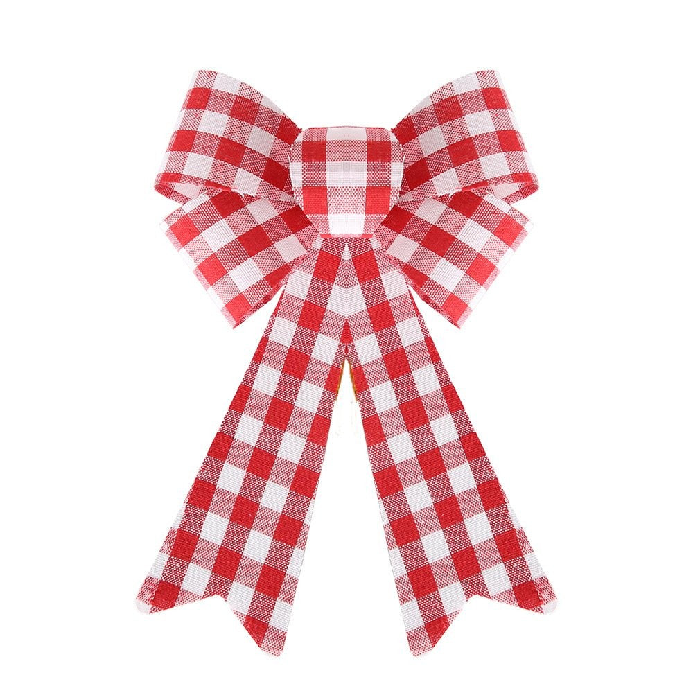 Red & White Plaid Bow 17.5*24.5cm