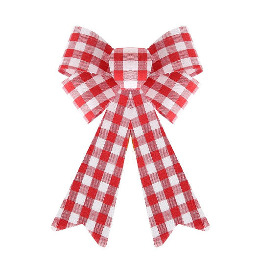 Red & White Plaid Bow 17.5*24.5cm