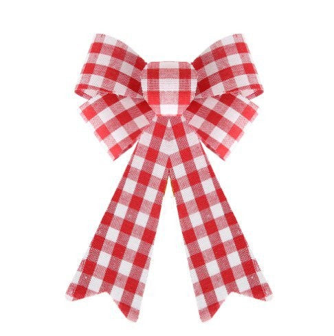 Red & White Plaid Bow 17.5*24.5cm 3