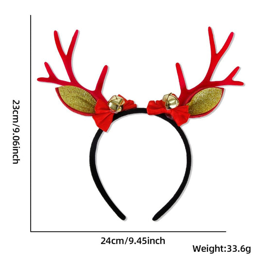 Red Antler Bow Bell Headband 23*24cm
