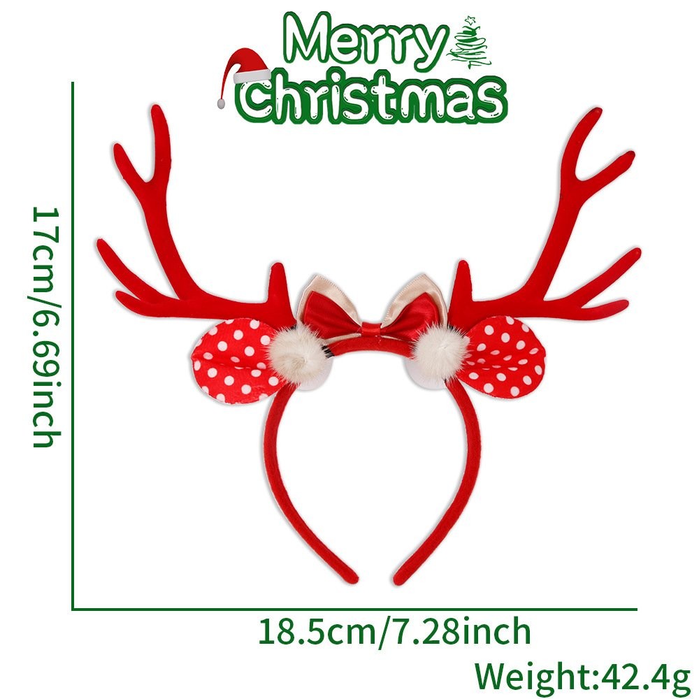 Red Antler Bow Headband 33*29cm