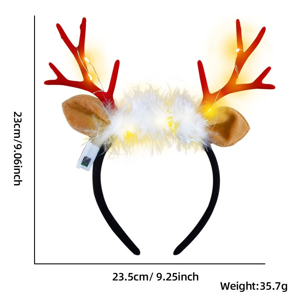 Red Antler Feather with LED Headband