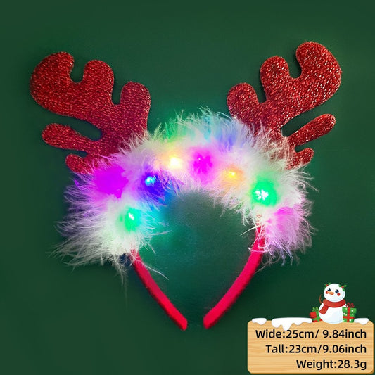 Red Antler Headband (with LED + Fluffy)