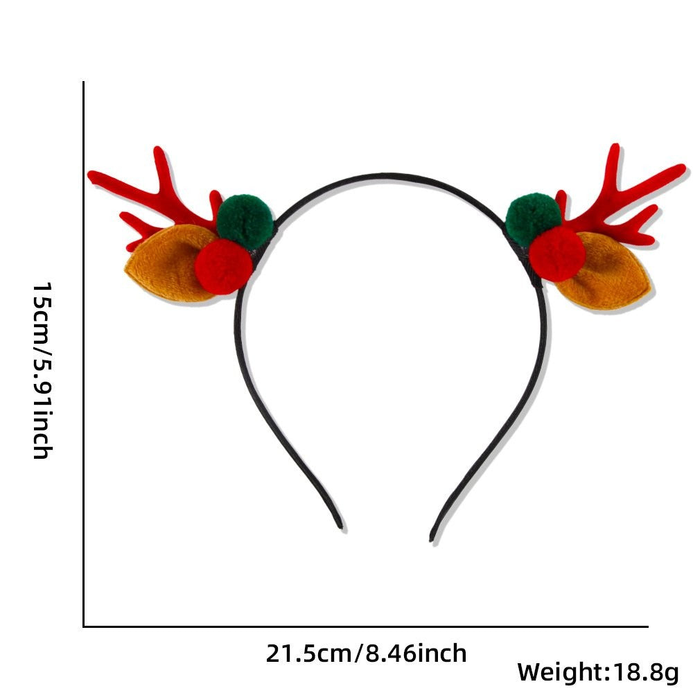 Red Antler Red Green Pom-Pom Headband