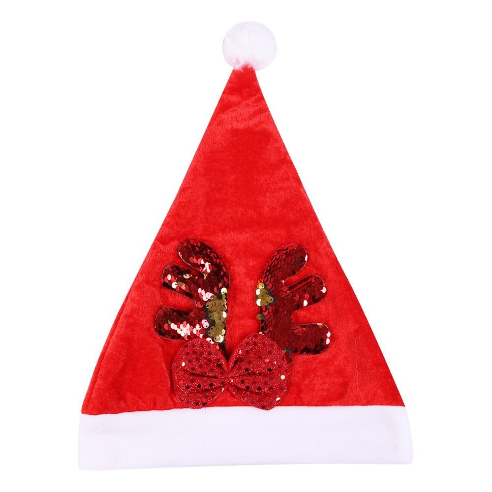 Red Antler Sequin Hat Santa Hat
