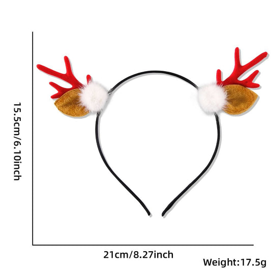 Red Antler White Pom-Pom Headband