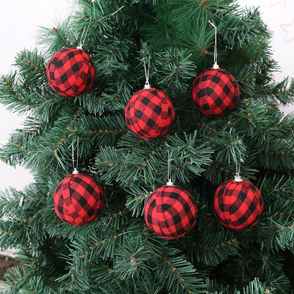 Red Black Plaid (6 Pc / Bag) Tinsel