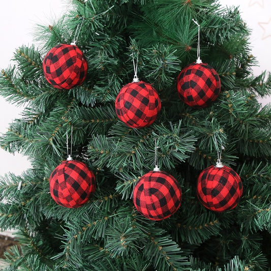 Red Black Plaid (6 Pc / Bag) Tinsel