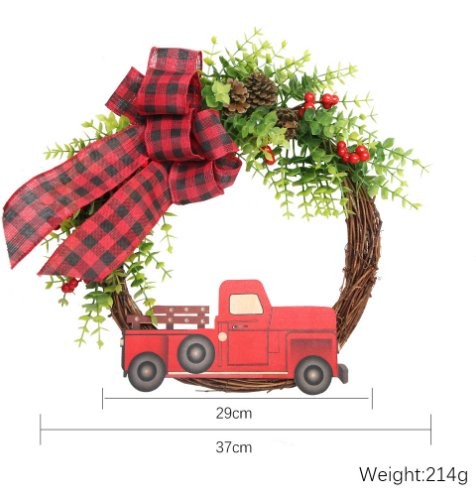 Red Black Plaid Car Ornament