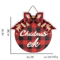 Red Black Plaid Letter Hanging Sign