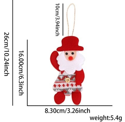 Red Button Hat Santa Ornament