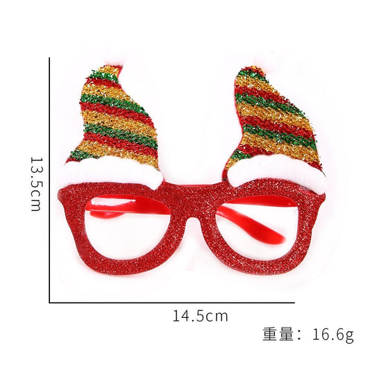 Red Christmas Beard Hat Glasses