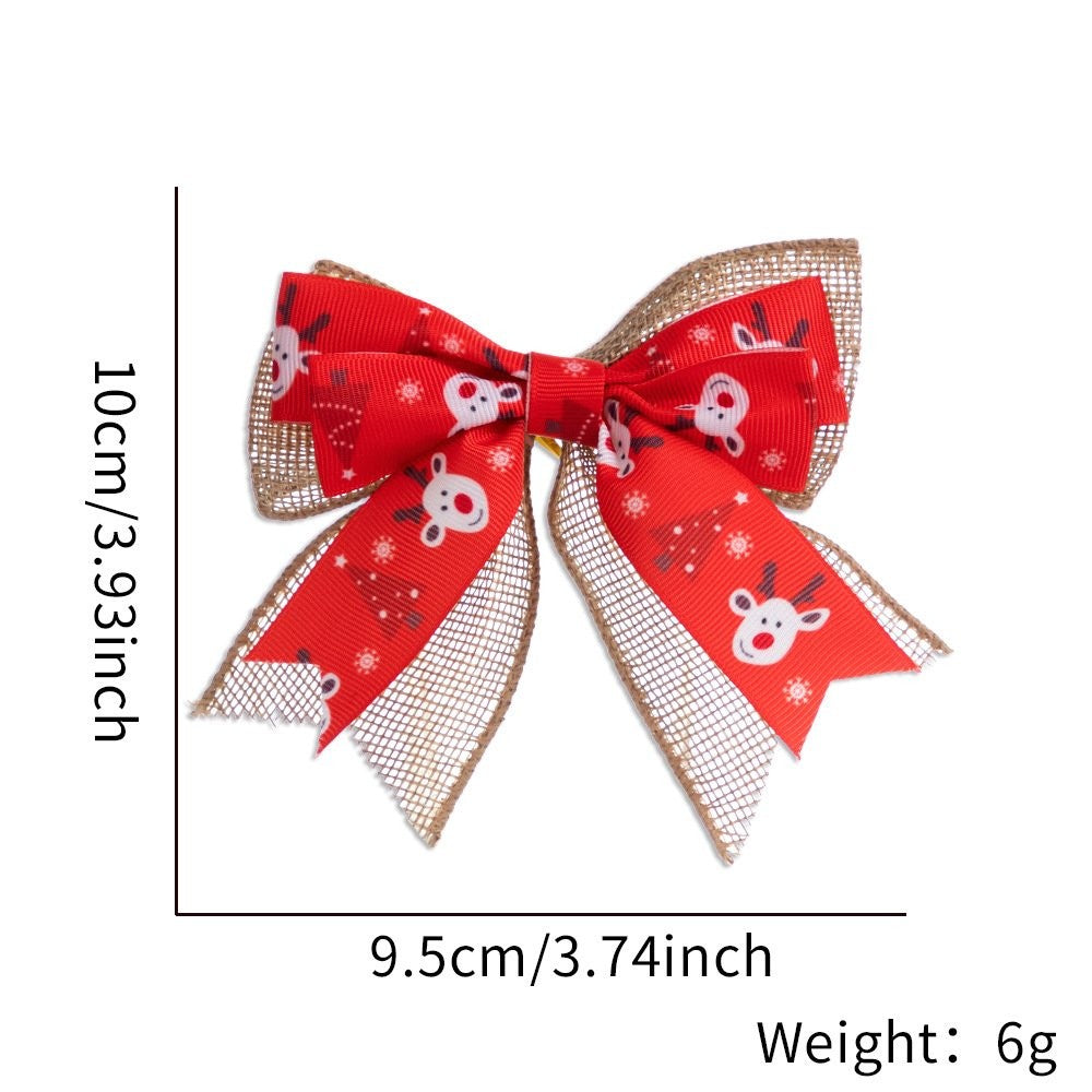 Red Fabric Reindeer Bow