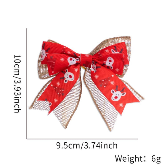 Red Fabric Reindeer Bow