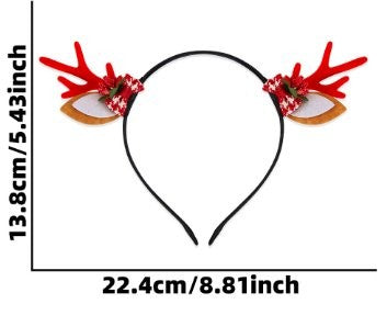 Red Flower Bow Tie Red Antler Headband