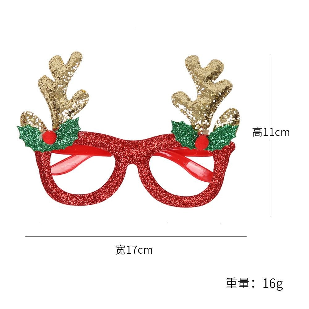Red Glasses Frame Gold Antler