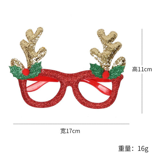 Red Glasses Frame Gold Antler