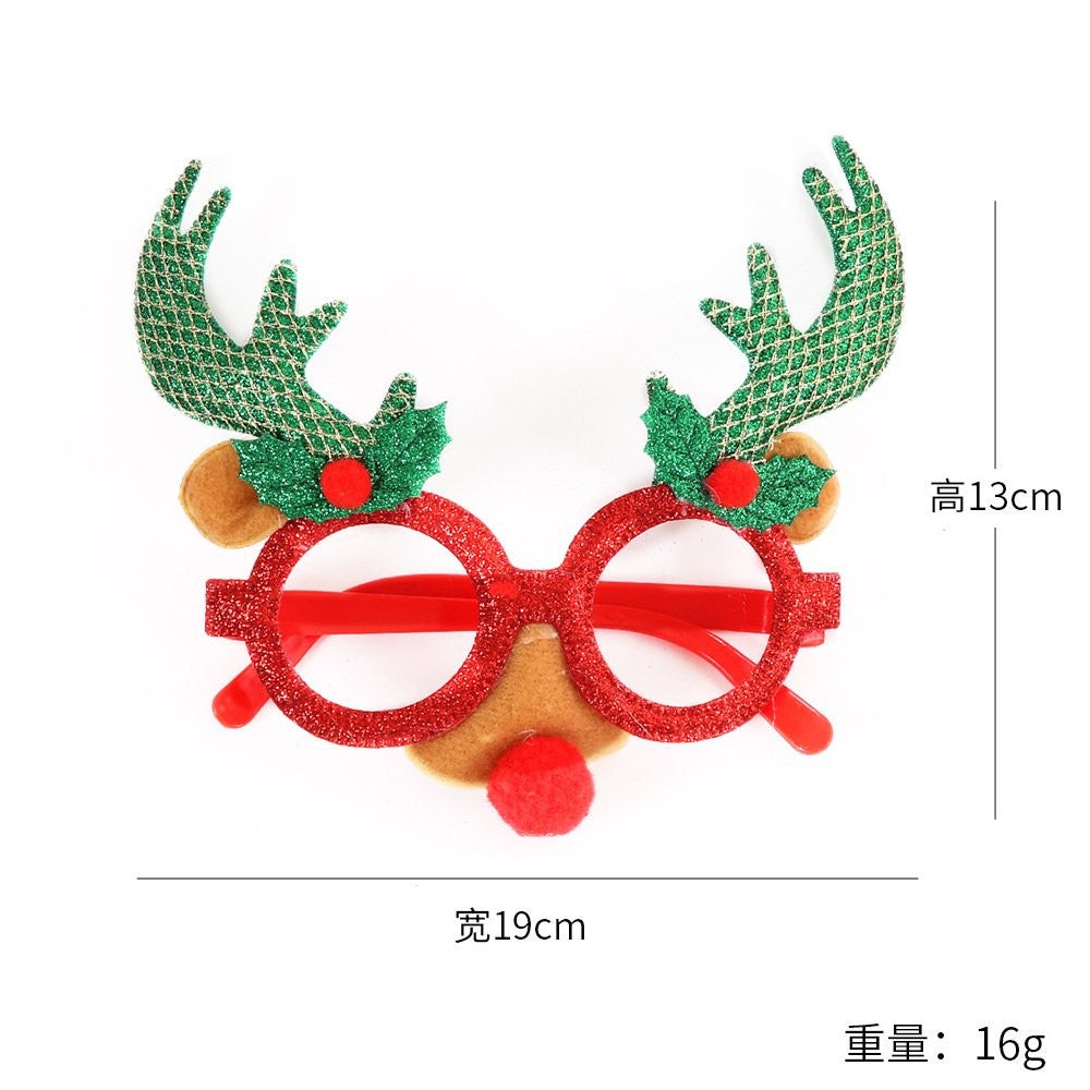 Red Glasses Frame Green Long Antler