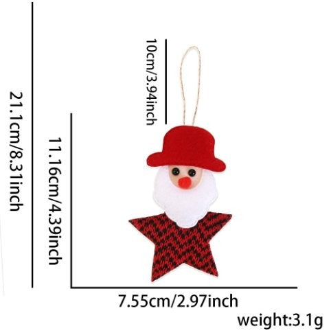 Red Hat Santa Star Ornament
