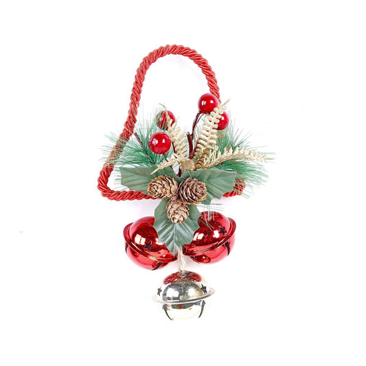 Red Nylon String Bell Shape - Red + Gold Bell Garland