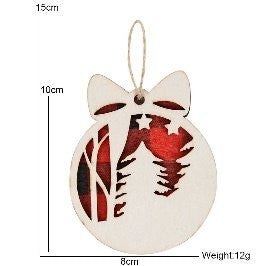 Red Plaid Christmas Tree Style Hanging Sign