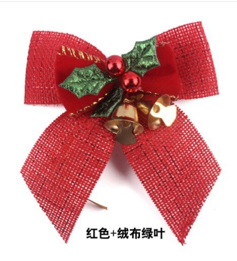 Red + Plaid Gold Leaf Bow