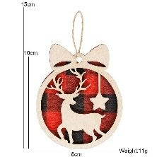 Red Plaid Reindeer Style Hanging Sign