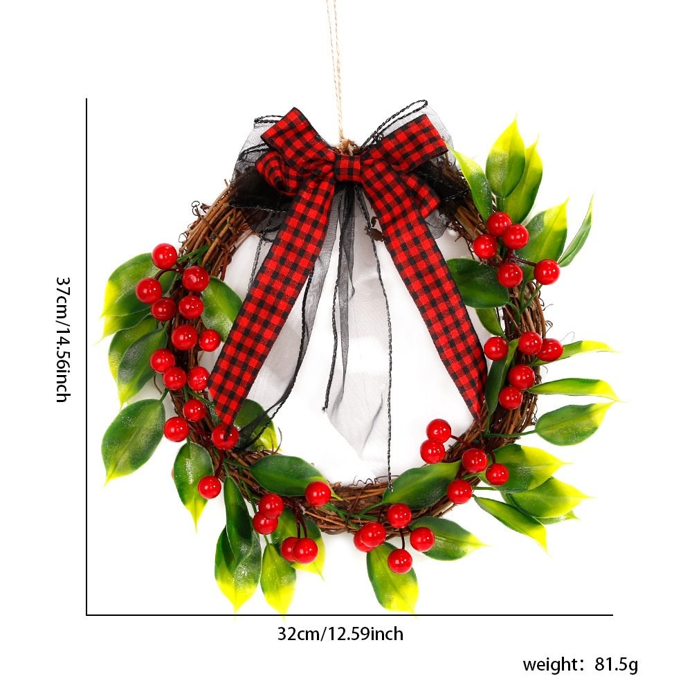 Red Plaid Wreath Ornament
