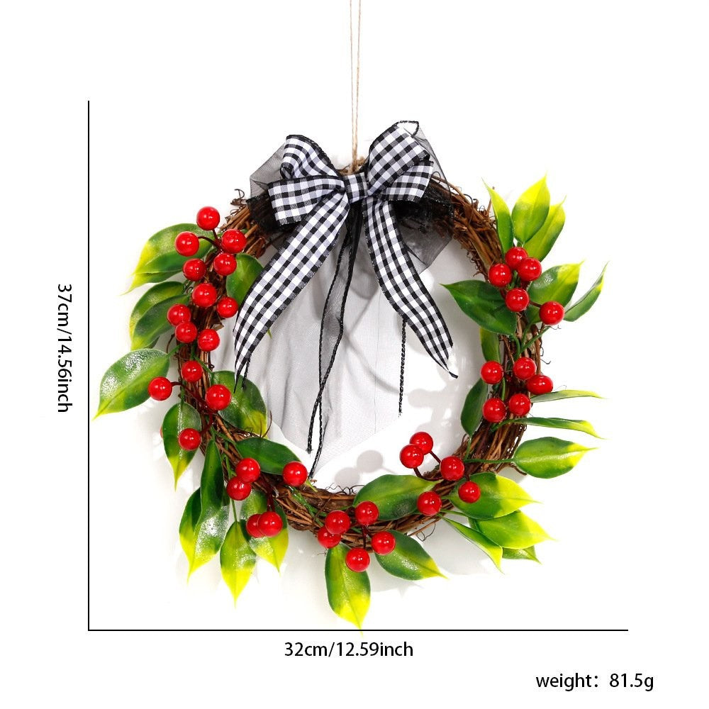 Red Plaid Wreath Ornament 2
