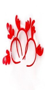 Red Reindeer Corner Head Bopper - Snowflake Bag Edge Antler Style 、 Pom-Pom Antler Style 、 Plush Antler