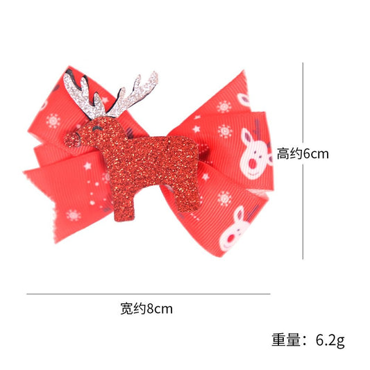 Red Reindeer Hair Clip