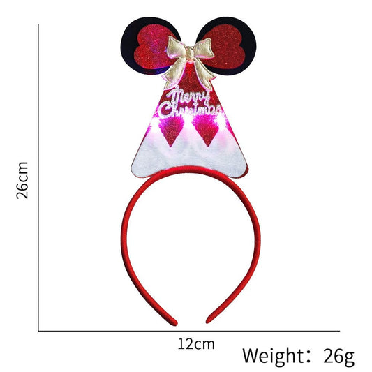 Red Round Ear Santa Hat Headband 25*12.5cm