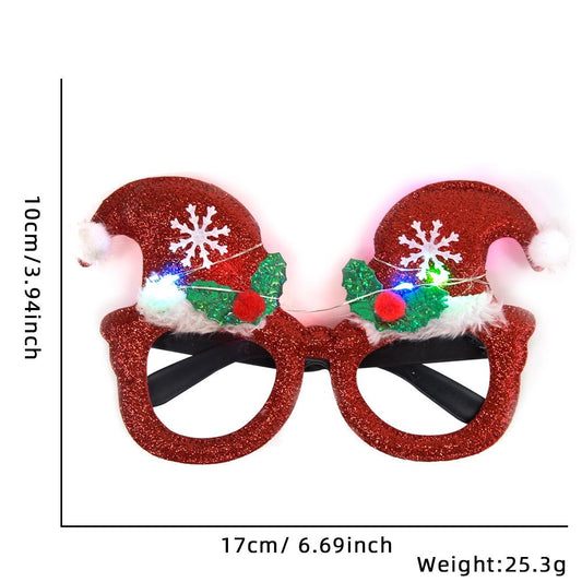 Red Santa Claus Hat Glasses (with LED)