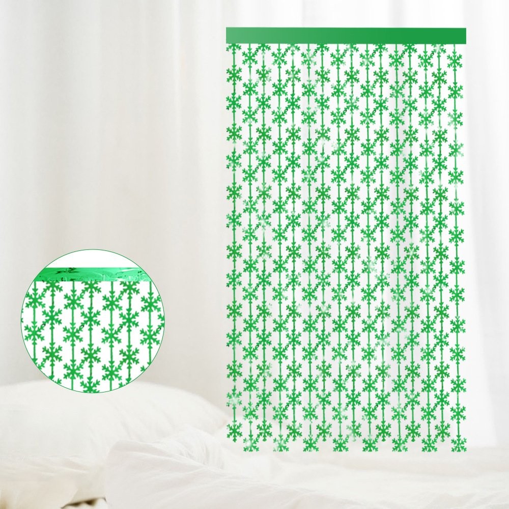 Red Snowflake Tinsel Curtain 3