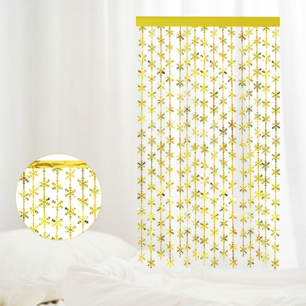 Red Snowflake Tinsel Curtain 5