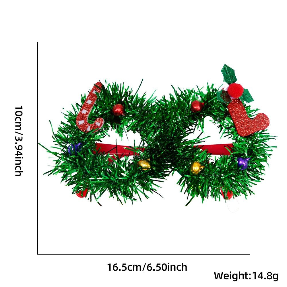 Red Tinsel Boa Five-Pointed Star Glasses 2