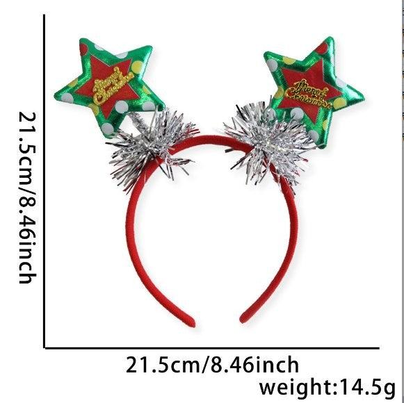 Red Yellow White Polka Dot Star Headband