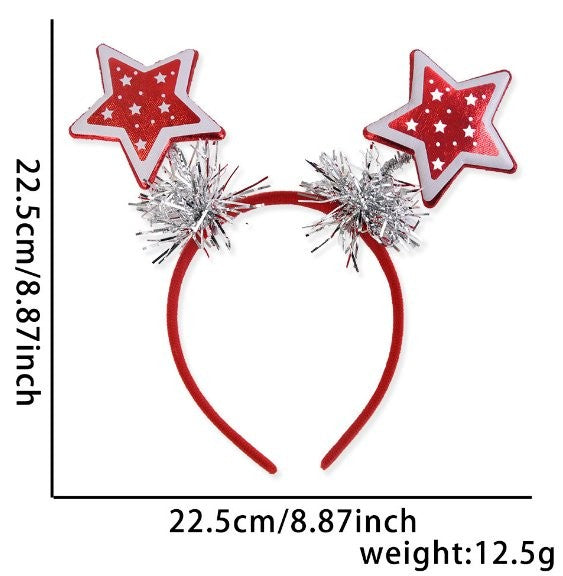 Red Yellow White Polka Dot Star Headband 4