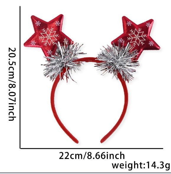 Red Yellow White Polka Dot Star Headband 5