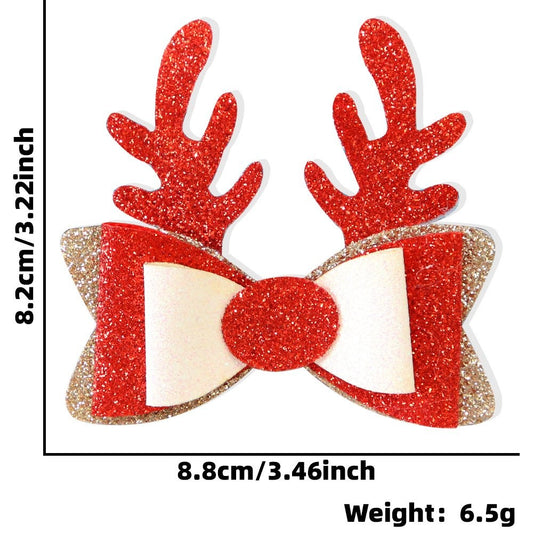 Reindeer Corner Bow Hair Clip 8.2*8.8cm