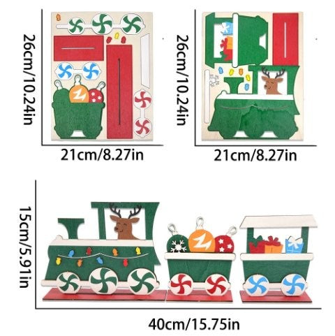 Reindeer Green Front Christmas Bauble Ornament