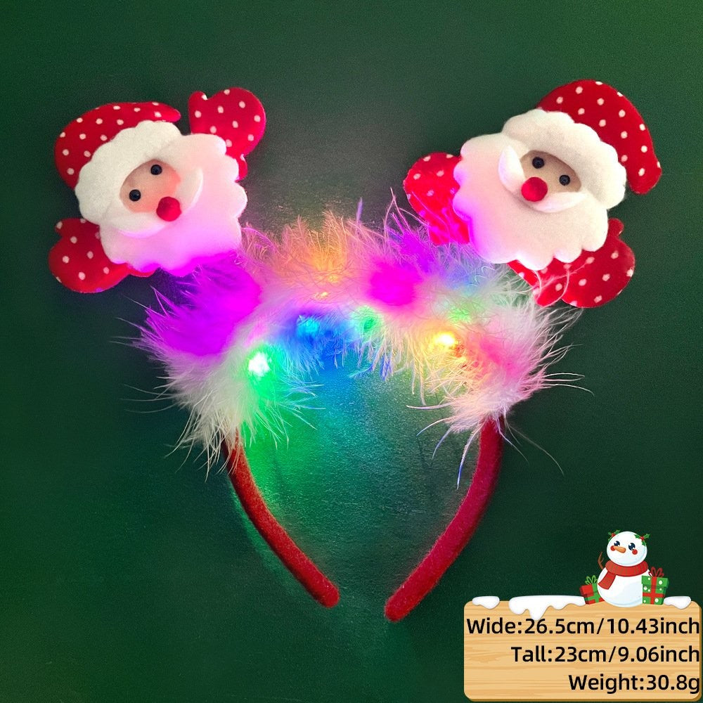 Santa Claus Headband (with LED + Fluffy)