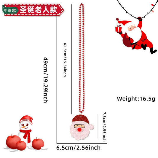 Santa Claus Red Bead Chain Necklace