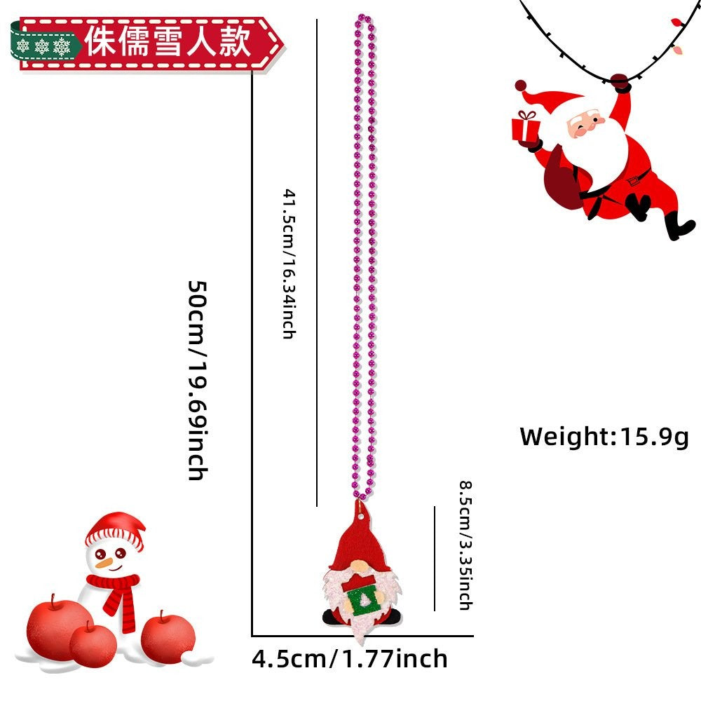 Santa Claus Red Bead Chain Necklace 12