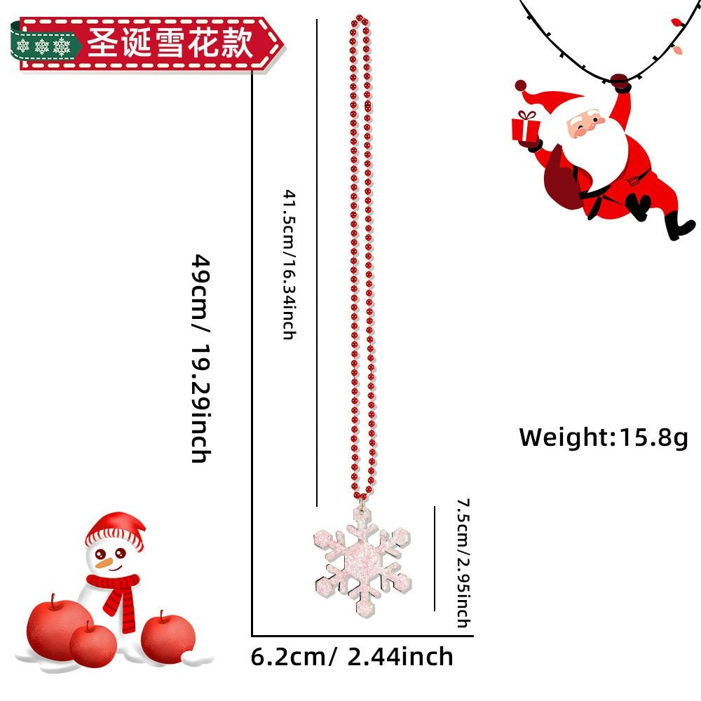 Santa Claus Red Bead Chain Necklace 3