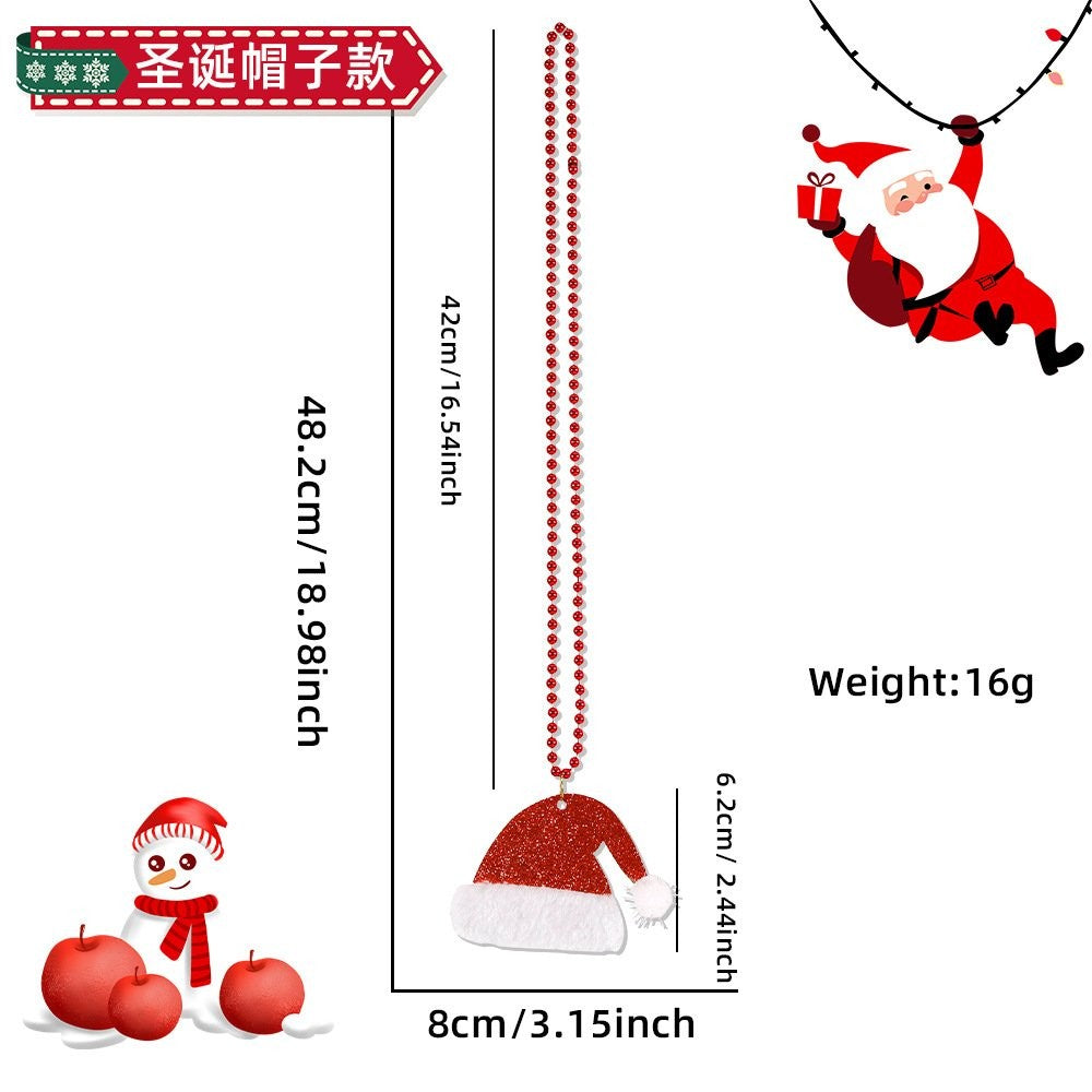 Santa Claus Red Bead Chain Necklace 4